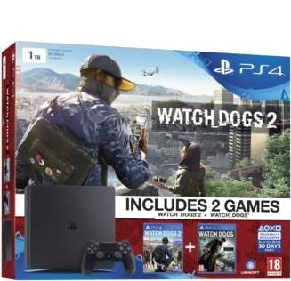 SONY Console Sony PS4 Slim 1 TB + Watch Dogs 1 e 2 bundle